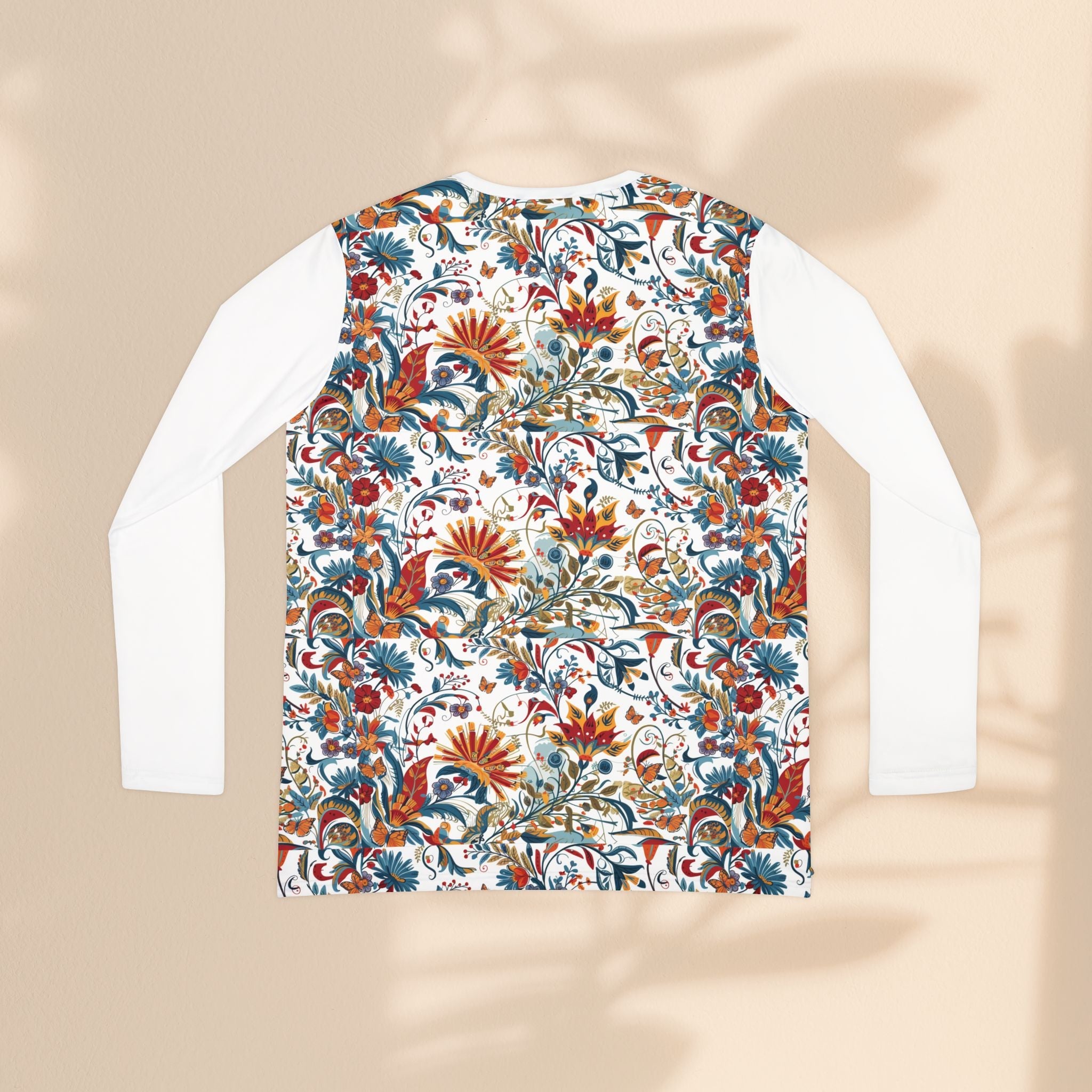 Floral V-Neck Long Sleeve Top — Boho Vintage Garden Print