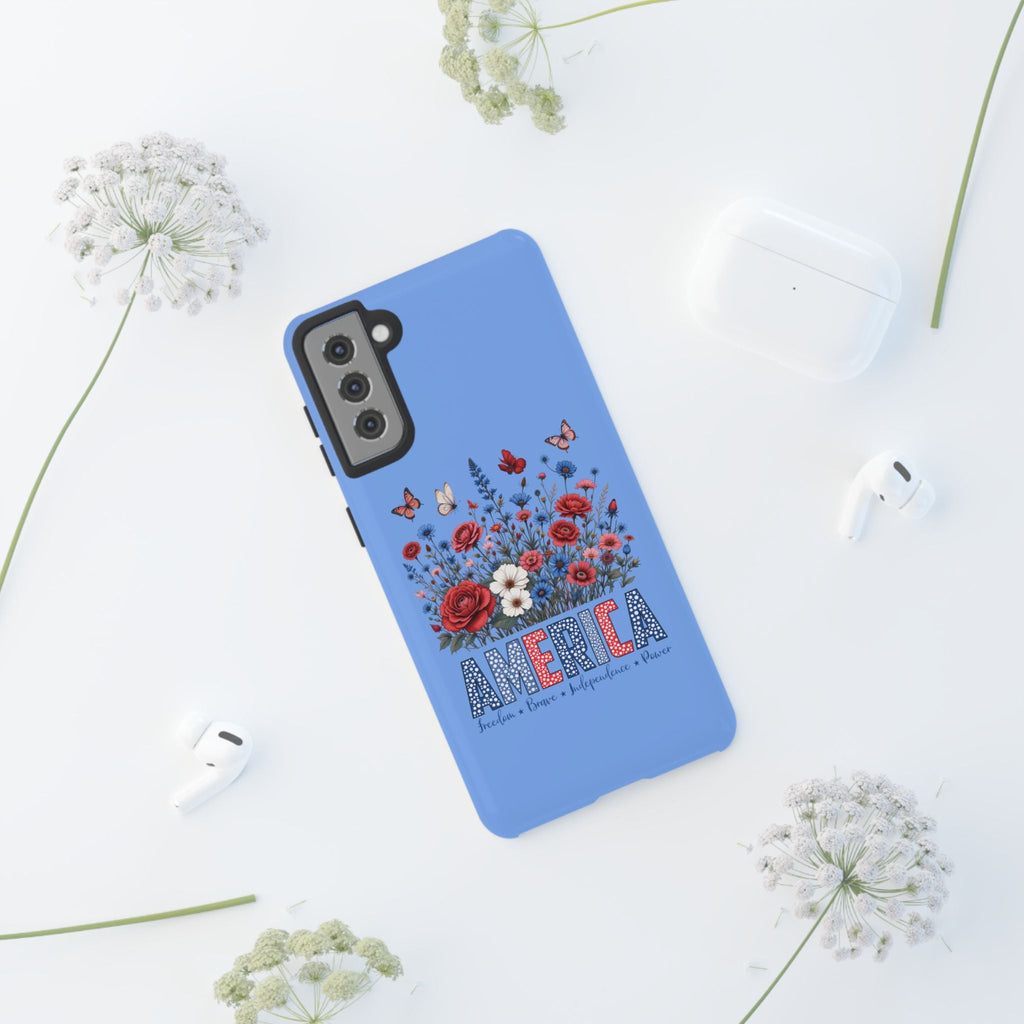 Floral America Phone Case - Tough Cases for Style & Protection