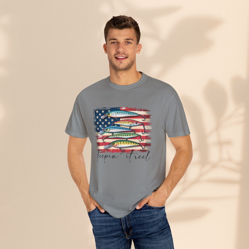 Fishing Enthusiast T-Shirt, Patriotic Angler Tee