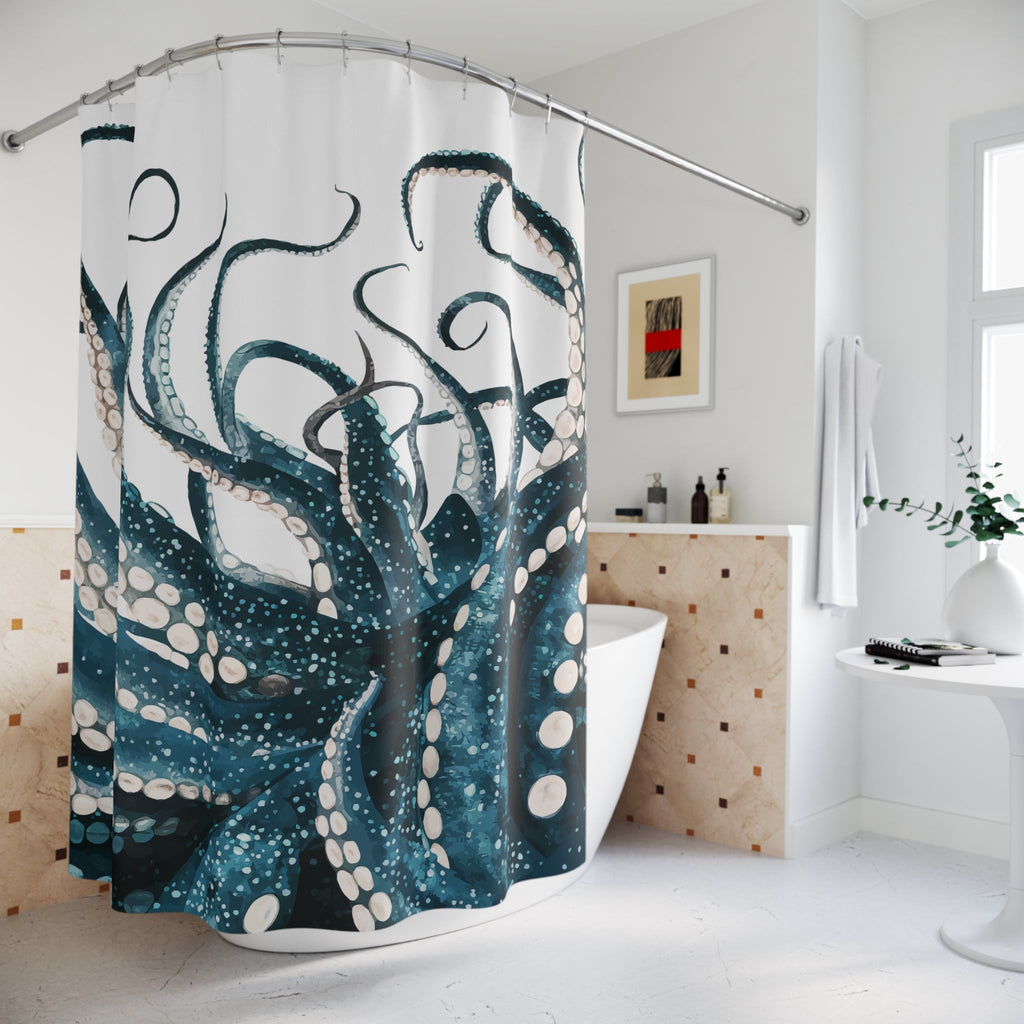 Artistic Octopus Shower Curtain – Ocean Vibes for Bathroom Décor