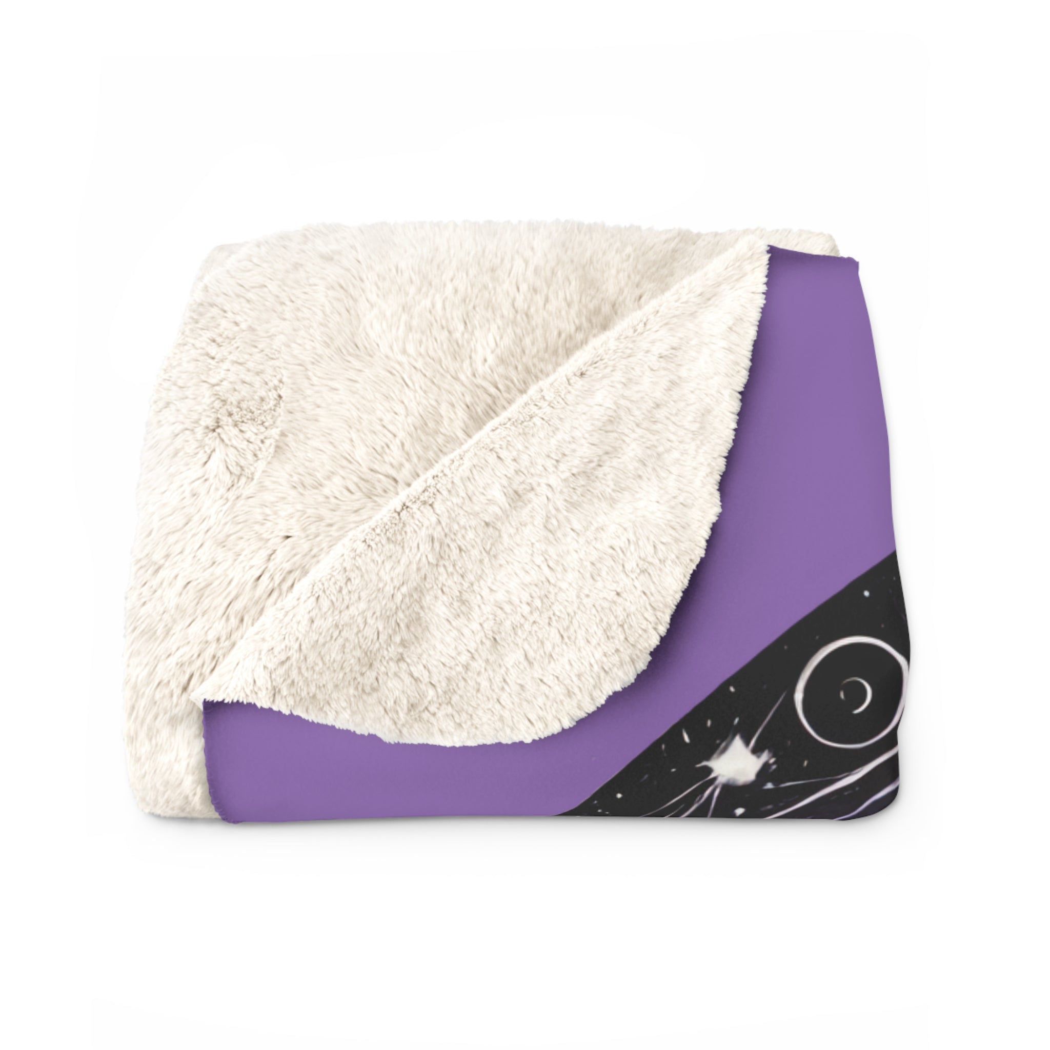 Cosmic Moon Sherpa Fleece Blanket – Starry Night Throw & Astrology Gift