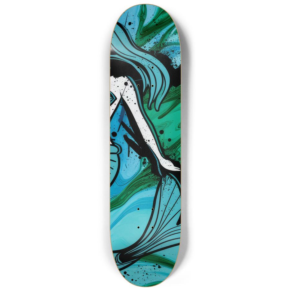 Mermaid Waves Skateboard Set – 2-Piece Ocean Art Series