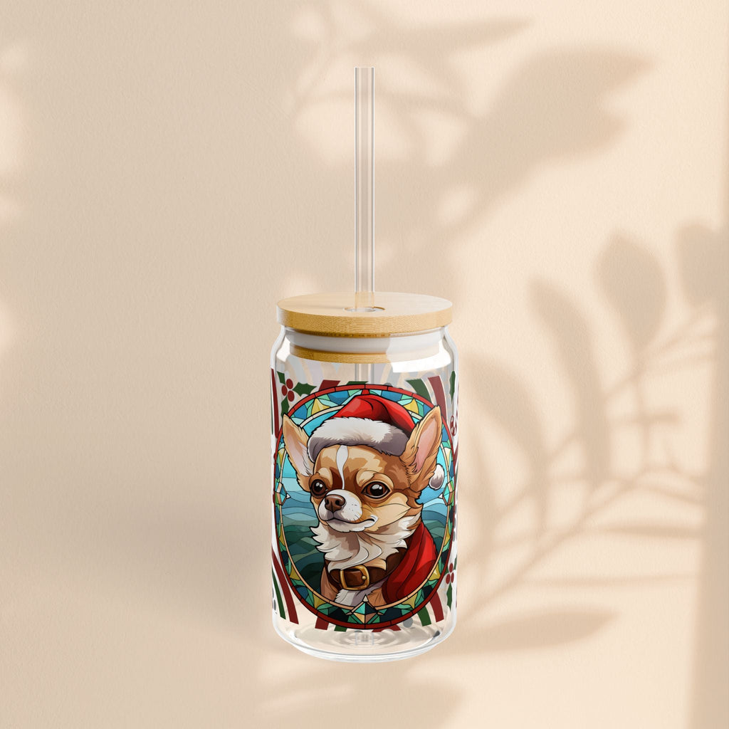 Merry Christmas Chihuahua – Sipper Glass, 16oz