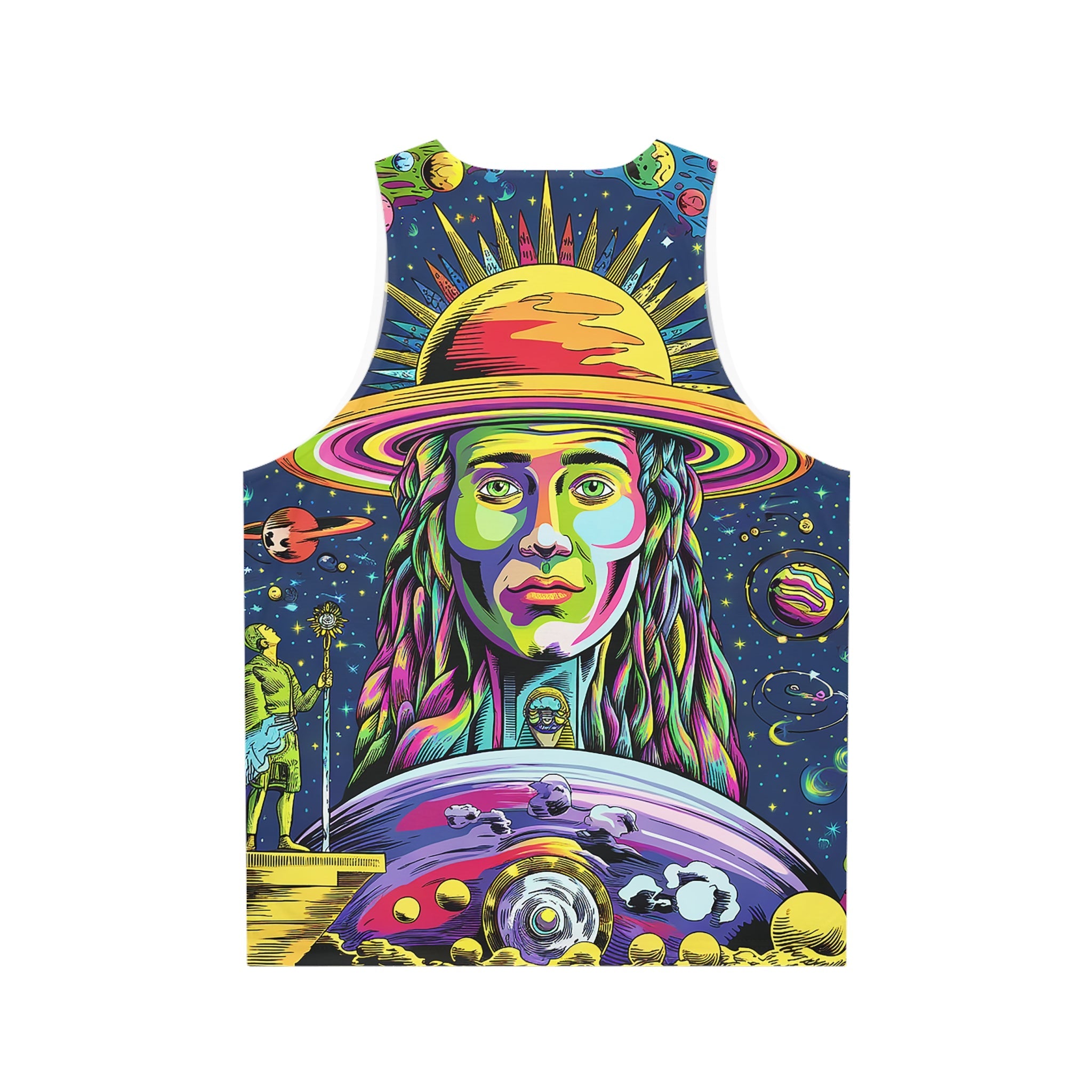 Cosmic Journey Unisex Tank Top - Vibrant Galaxy Graphic Tee