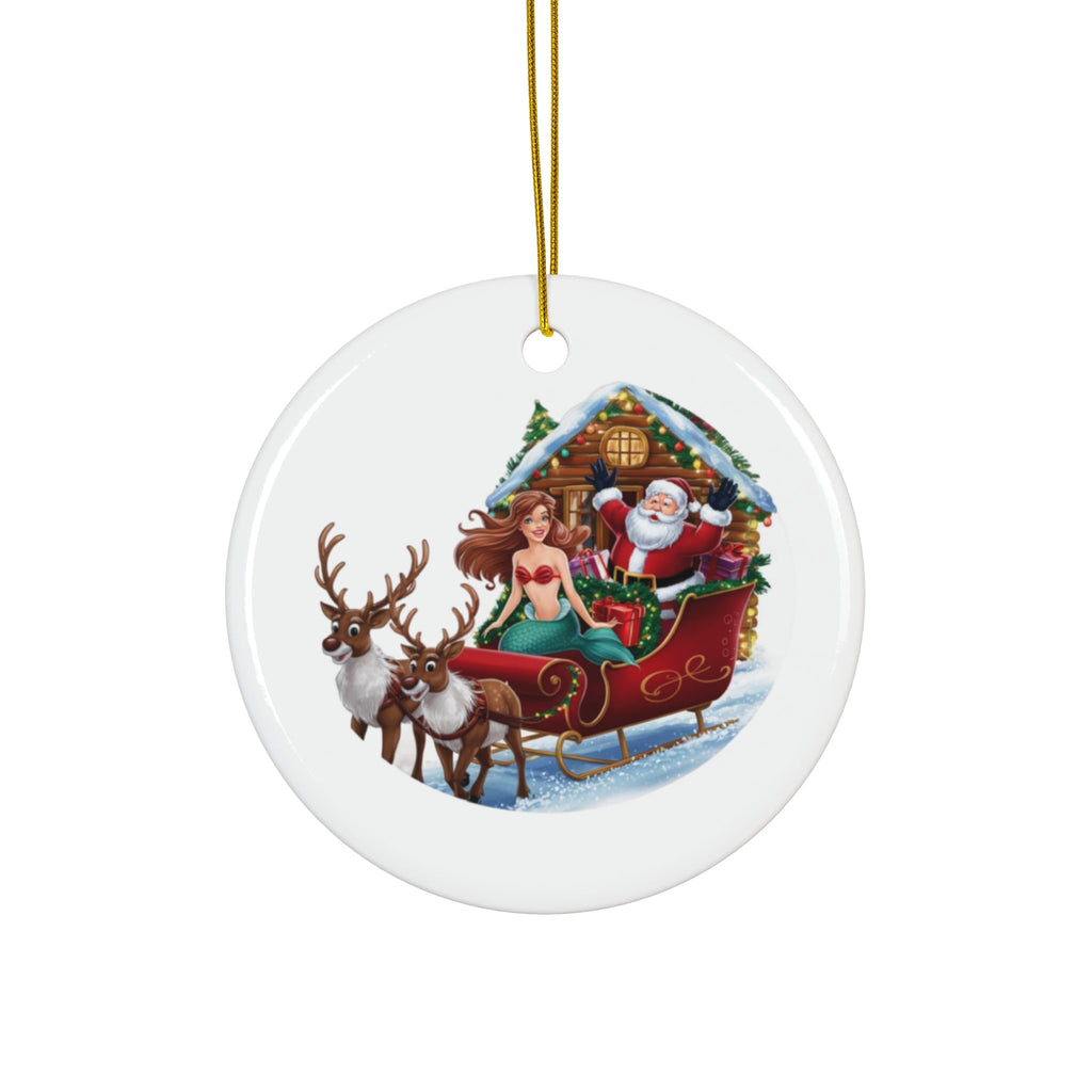 Ceramic Ornament - Mermaid and Santa