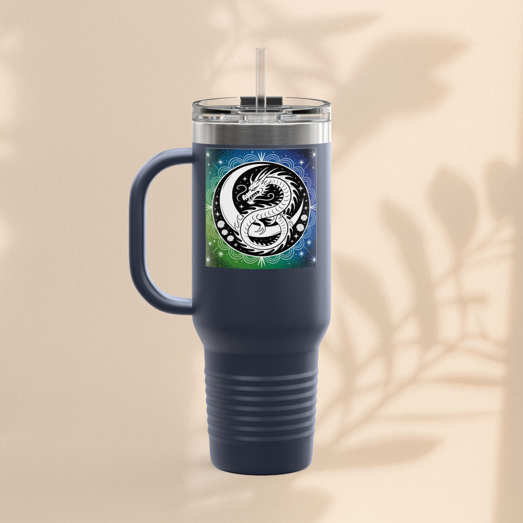 Galaxy Dragon Insulated Travel Mug - 40oz Eco-Friendly Water Bottle, Perfect for Camping, Road Trips, Gifts for Him/Her, Motivational Cup