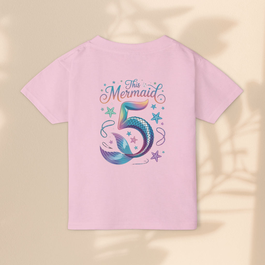 5 year old Mermaid Birthday Toddler T-shirt, Magical Mermaid Tee