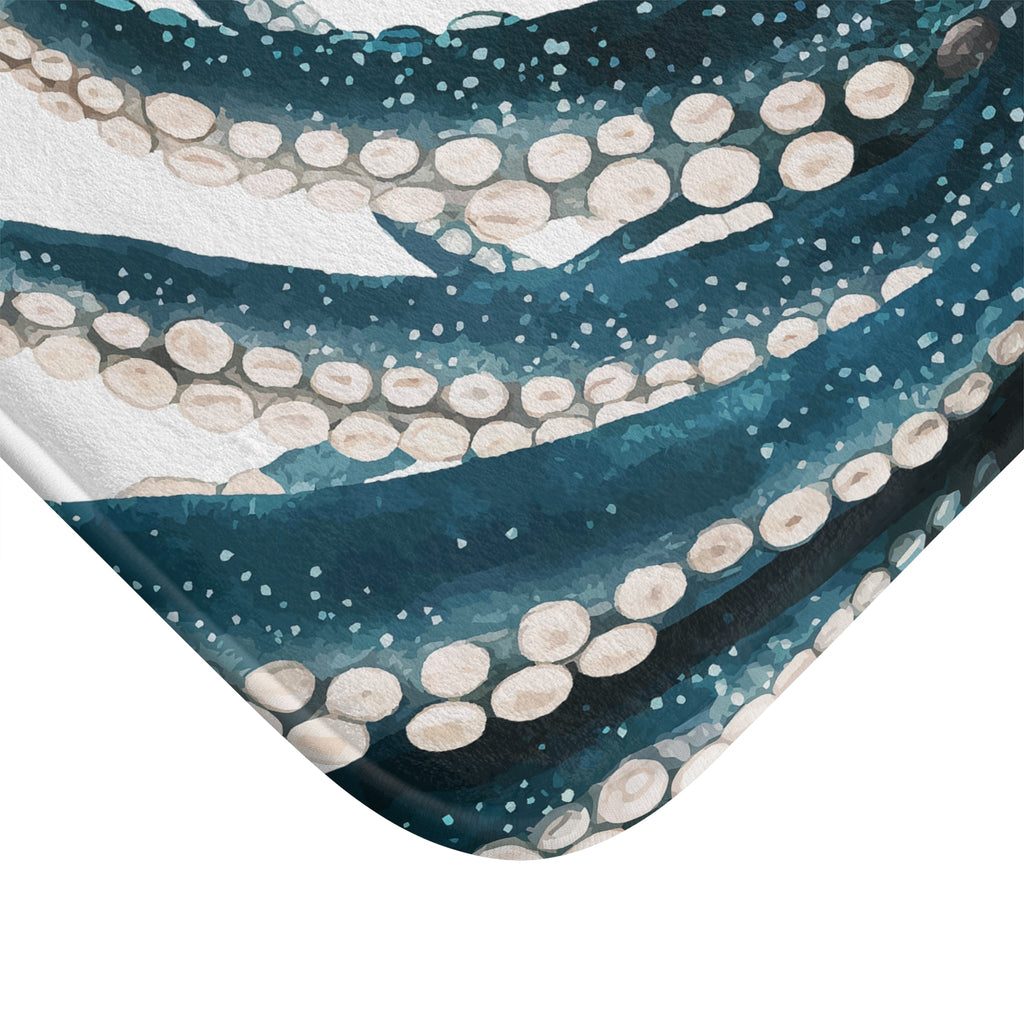 Ocean-Inspired Octopus Bath Mat - Nautical Home Decor