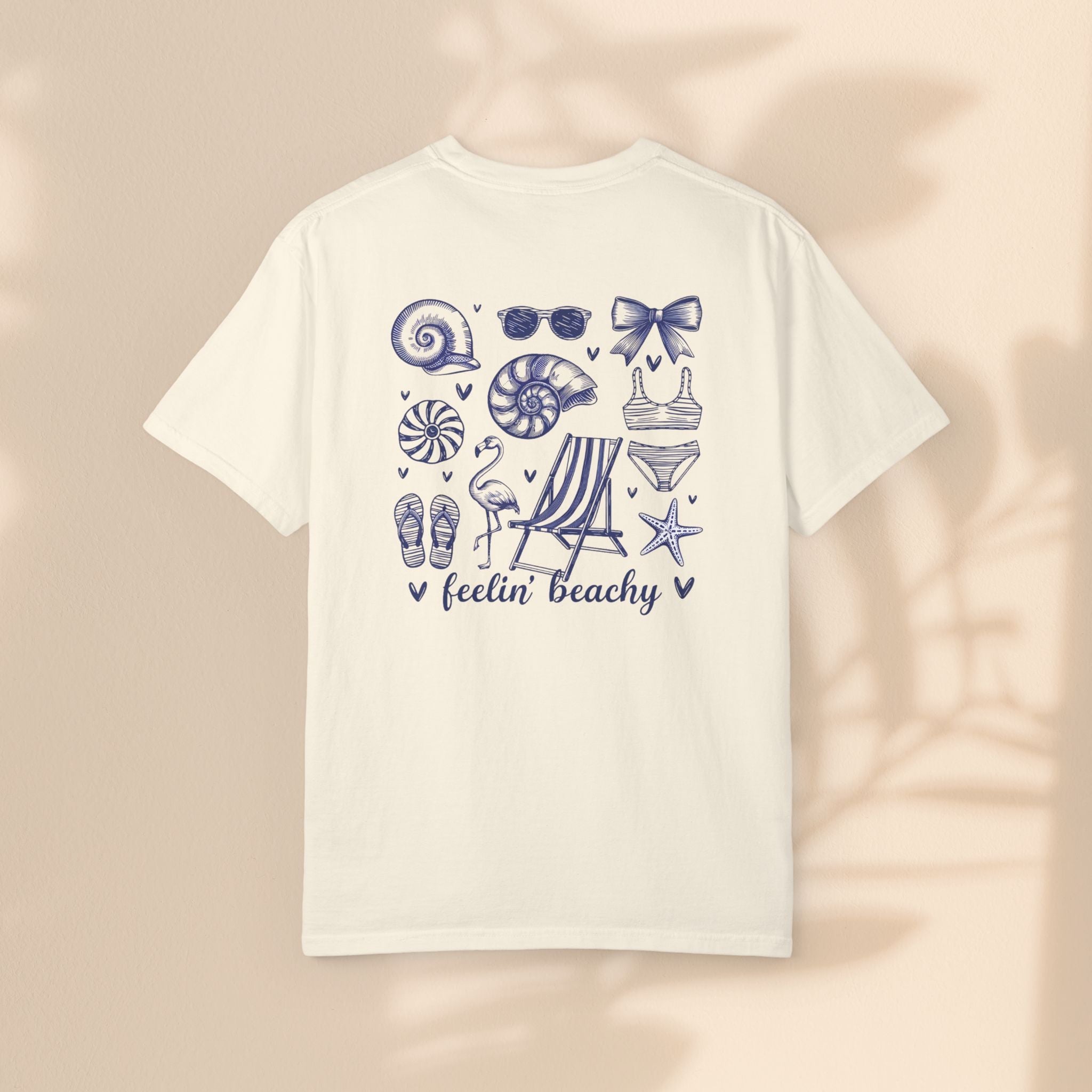 Beach Vibes Unisex Garment-Dyed T-shirt - ‘Feelin' Beachy’ Design