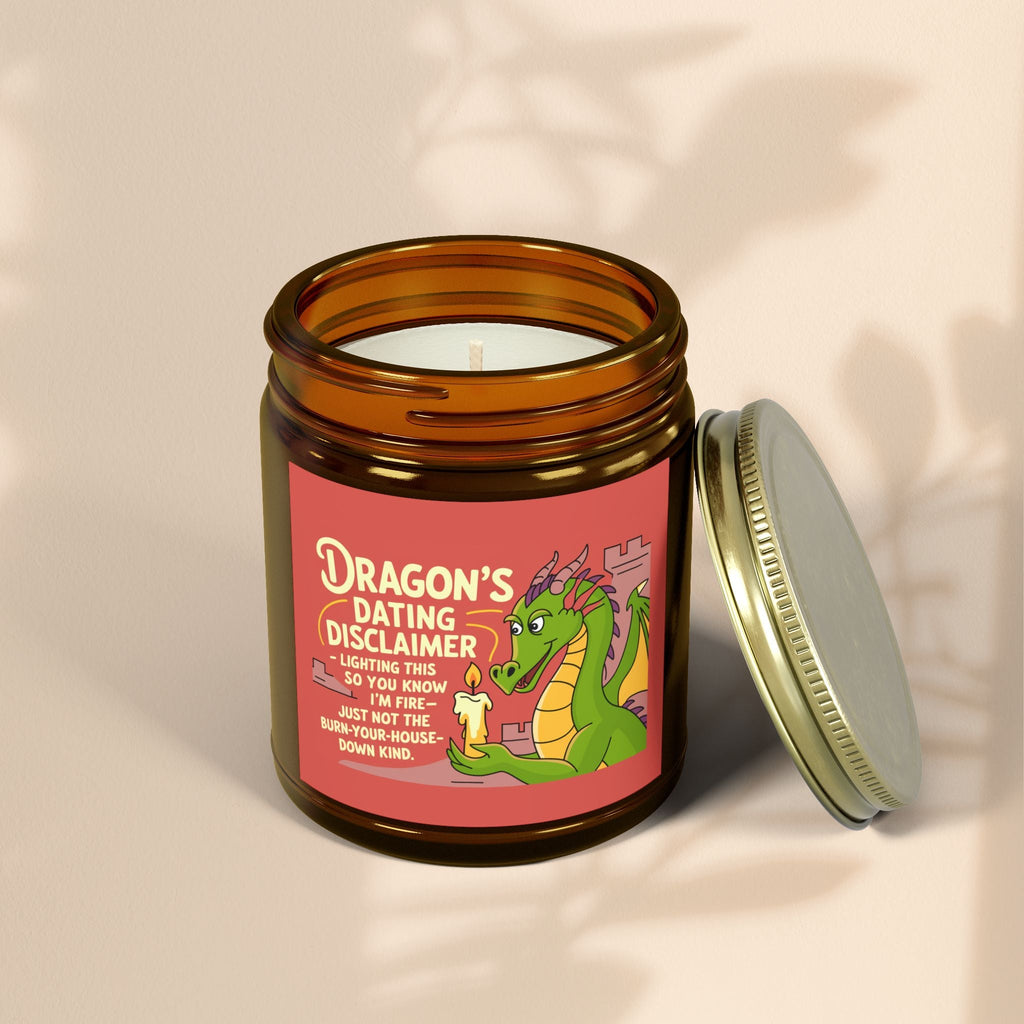 Dragon Dating Disclaimer Scented Candles, Coconut Apricot Wax (4oz, 9oz)