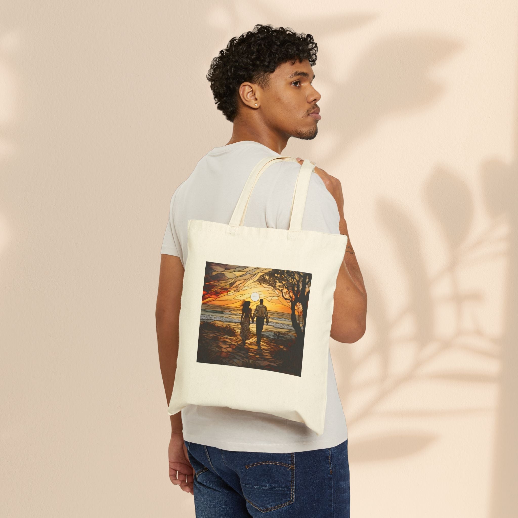 Cotton Canvas Tote Bag - Sunset Lovers