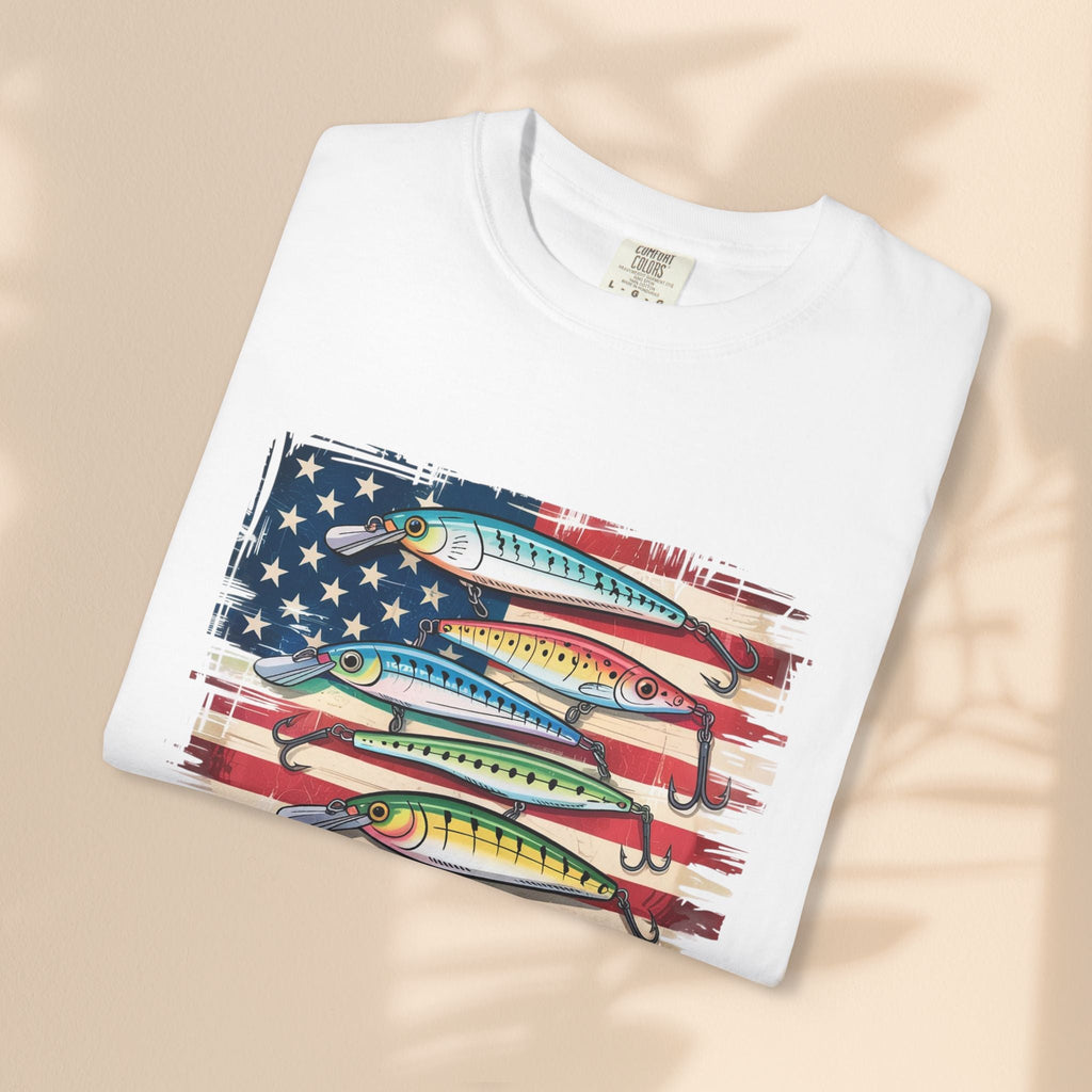 Fishing Enthusiast T-Shirt, Patriotic Angler Tee