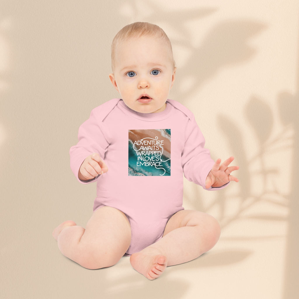Adventure Awaits Organic Baby Bodysuit | Long Sleeve Baby Outfit