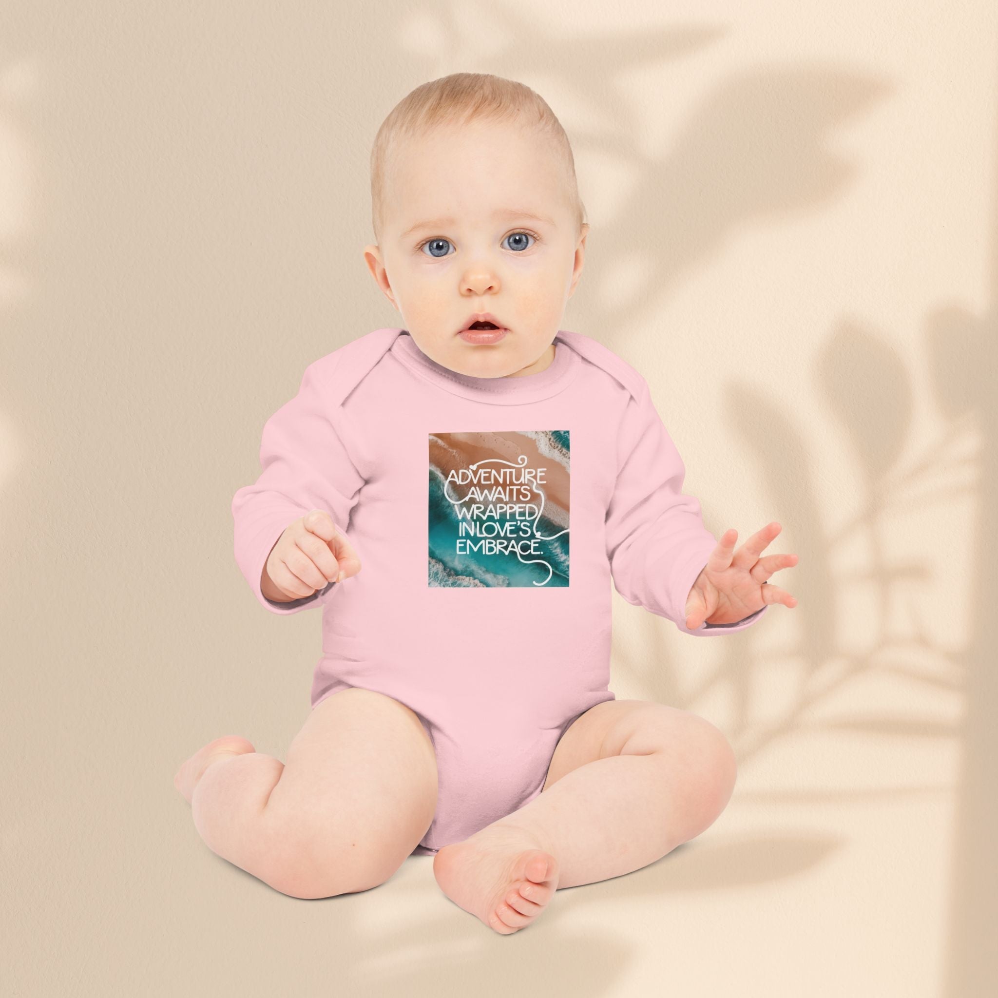 Adventure Awaits Organic Baby Bodysuit | Long Sleeve Baby Outfit