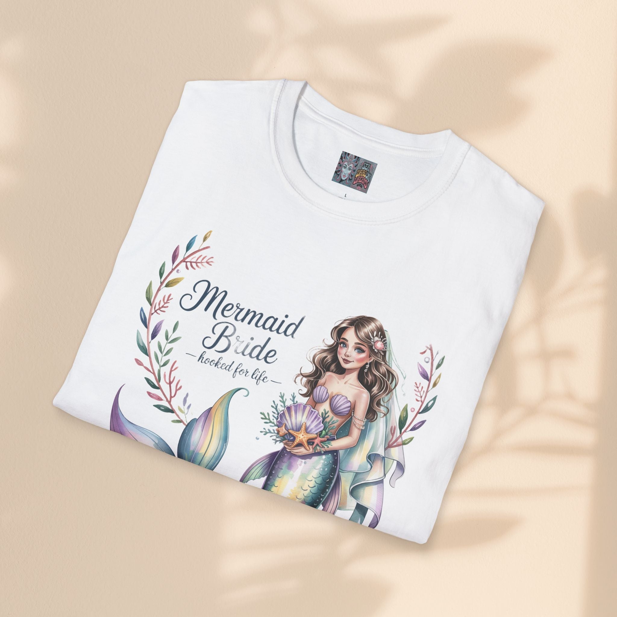 Mermaid Bride T-Shirt, Bridal Party Shirt, Destination Wedding Attire, Beach Wedding Gift, Under the Sea Themed Shirt