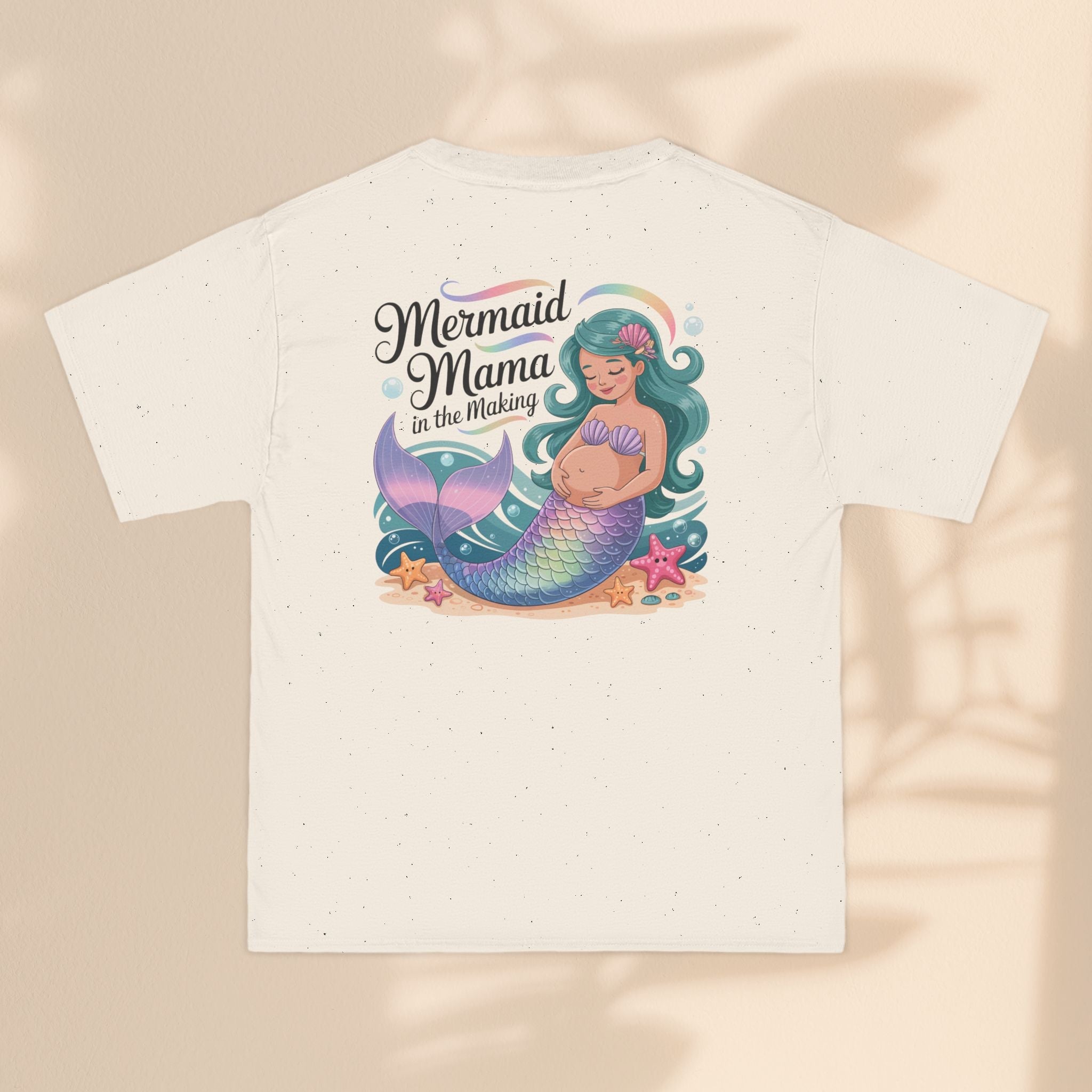 Mermaid Mama Short-Sleeve T-Shirt, Cute Maternity Wear, Gift for Expecting Moms, Baby Shower Gift, Ocean Lover Apparel