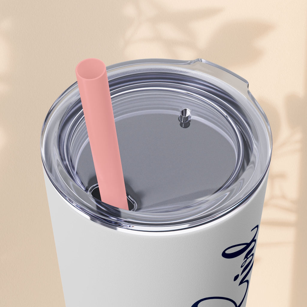 Flower Girl Skinny Tumbler with Straw, 20oz – Perfect Bridal Party Gift, Wedding Favor, Floral Drinkware, Summer Hydration