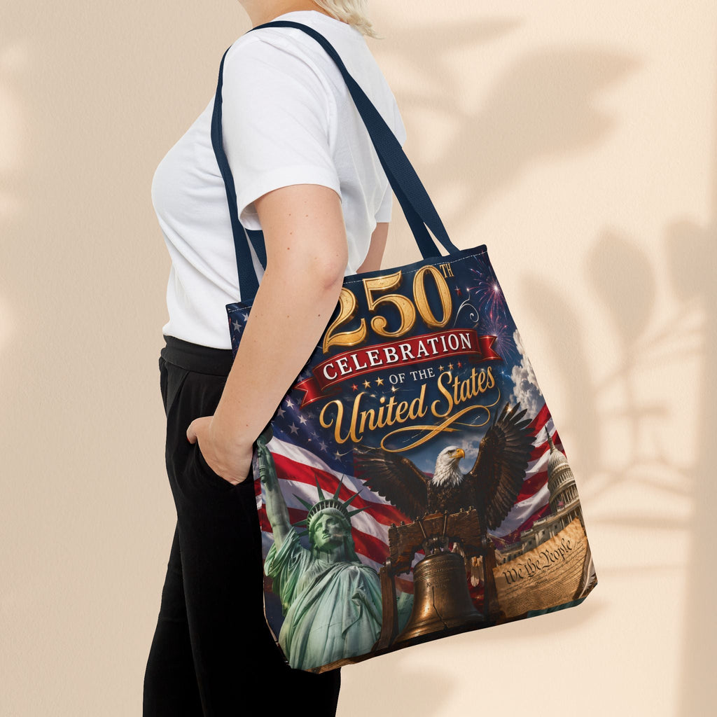 Patriotic American Flag & Eagle Tote Bag — 250th United States Celebration