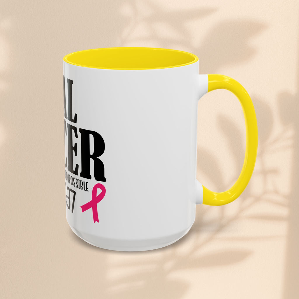 Inspirational Heal Cancer Coffee Mug - 11oz & 15oz with Faith Quote
