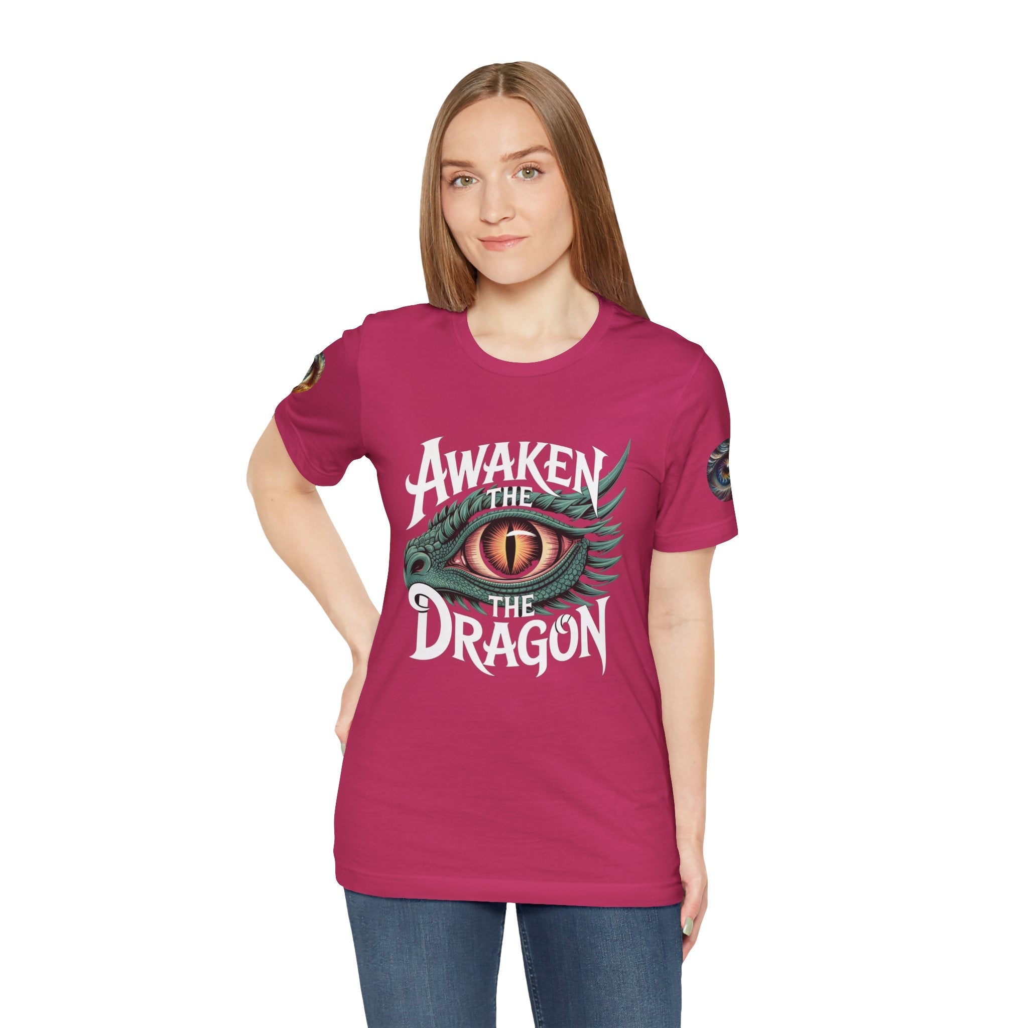 Fantasy Awaken The Dragon Graphic Tee, Unisex Short Sleeve Shirt, Gift for Dragon Lovers, Fantasy Fan Apparel