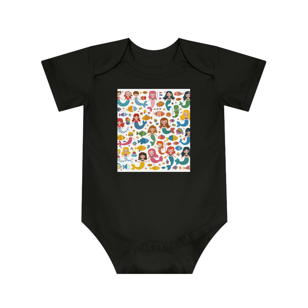 Baby Short Sleeve Bodysuit – Little Mermaids | Cute Mermaid Baby Onesie
