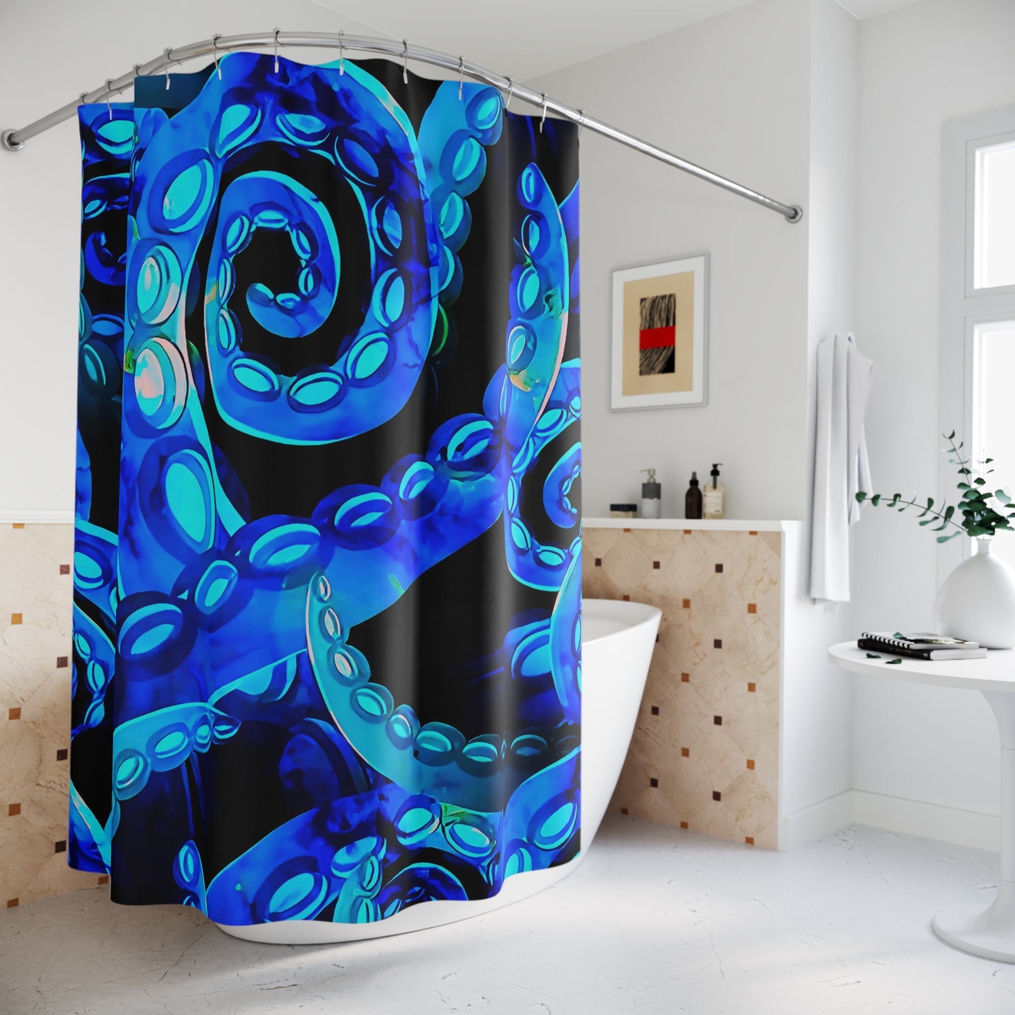 Ocean-Inspired Octopus Shower Curtain - Nautical Home Decor