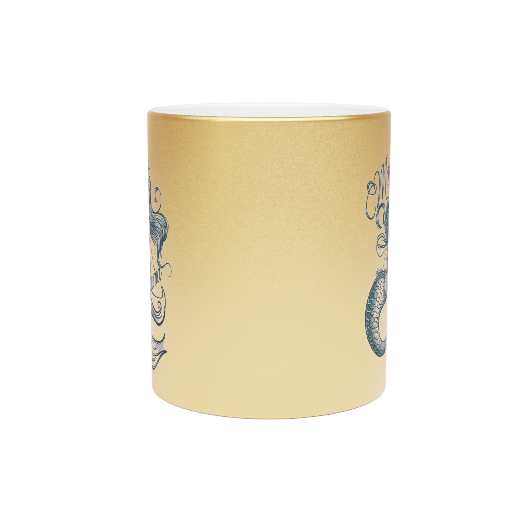 Mermaid Mama Metallic Mug – Gold/Silver Coffee Cup Gift | Mother’s Day Mermaid Mom