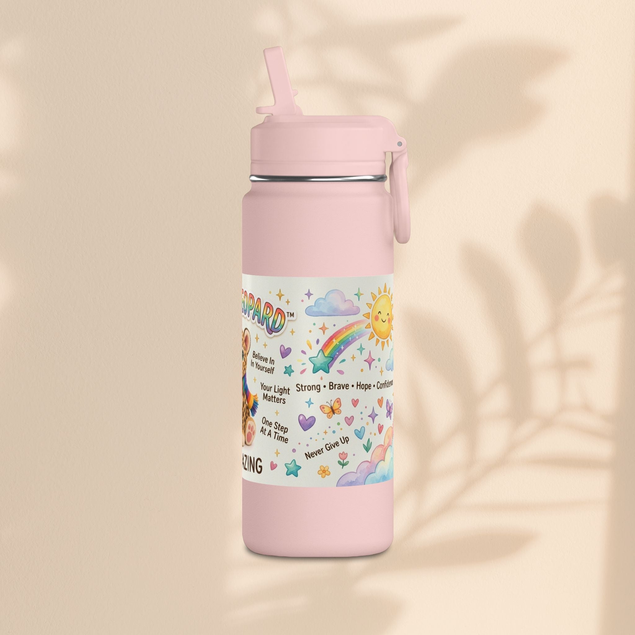 Lucky Leopard Kids Water Bottle | Brave Buddies™