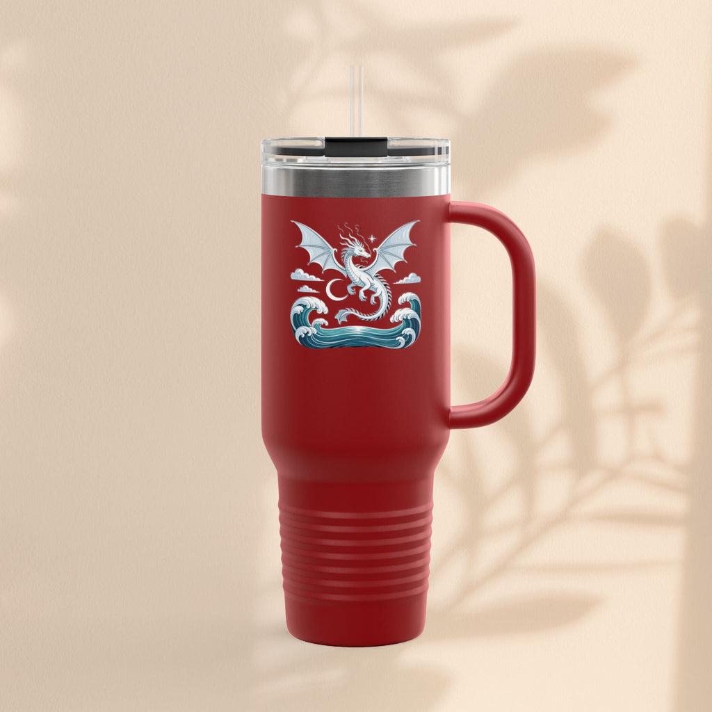 Dragon Insulated Travel Mug - Perfect for Adventure Lovers, Camping, Road Trips, Gifts for Friends, Motivational Designs