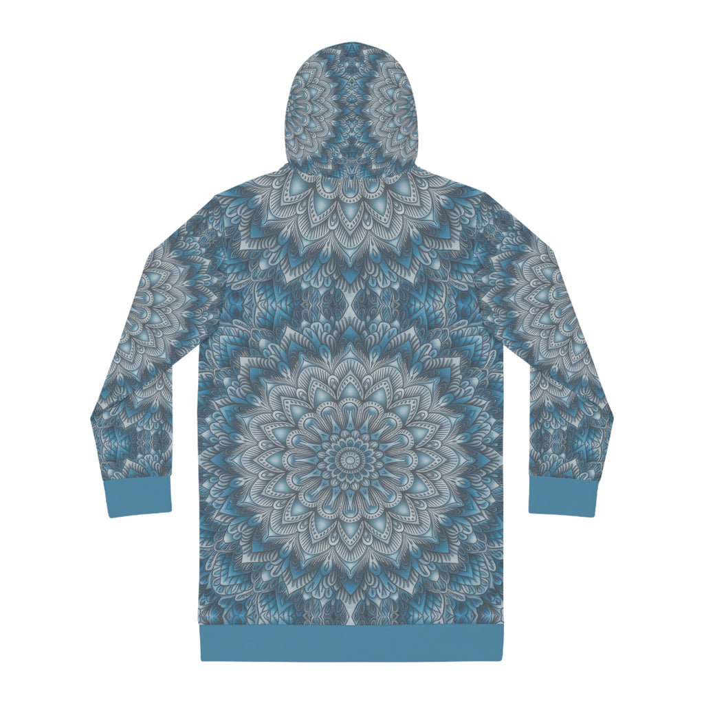 Blue Mandala Hoodie Dress