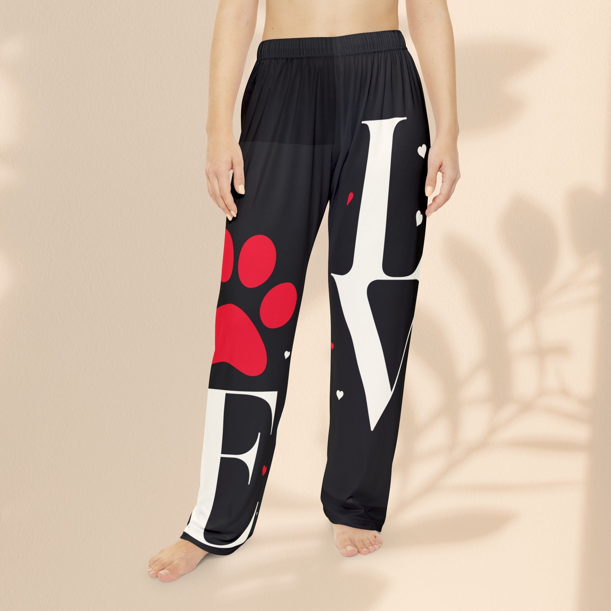 Cozy 'Love' Women's Pajama Pants, Perfect for Pet Lovers, Sleepwear, Relaxation, Gifts, Valentine's Day, Home Comfort