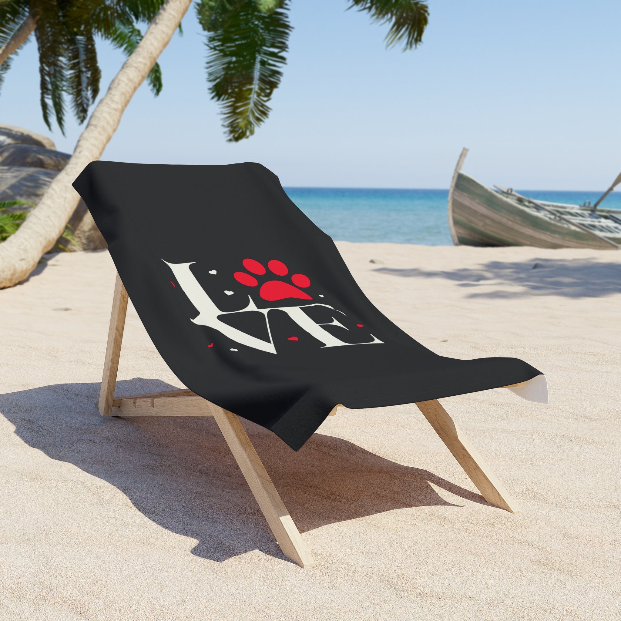 Dog Love Stylish Beach Towel with Love Design