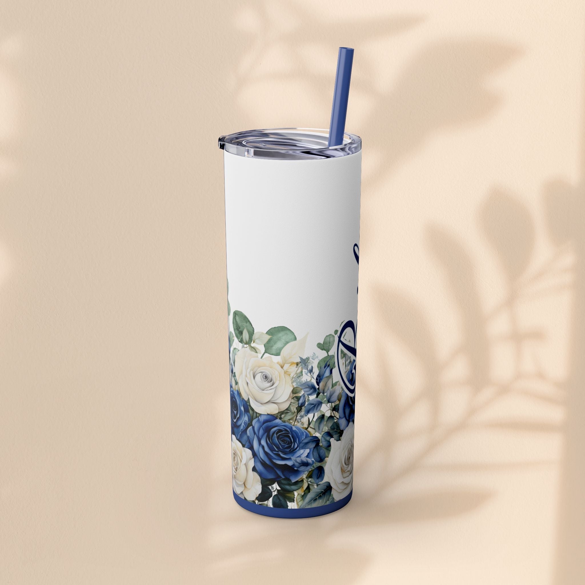 Elegant Floral Bride Tumbler, Bridal Party Favor 20oz Travel Cup, Engagement Celebration