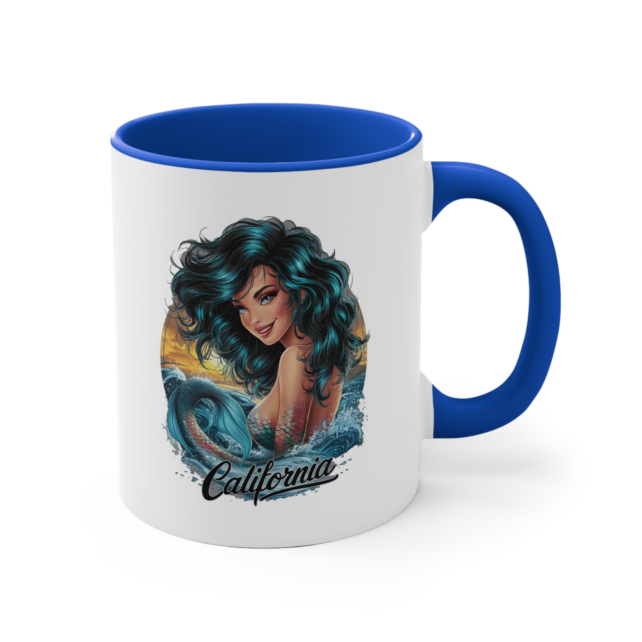 California Mermaid 11oz Accent Mug – Coastal Coffee Cup