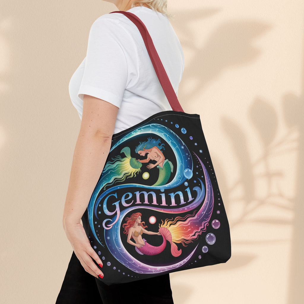 Gemini Zodiac Tote Bag - Colorful Astrology Bag, Gift for Astrology Lovers, AOP Tote for Geminis, Horoscope Design, Birthday Gift
