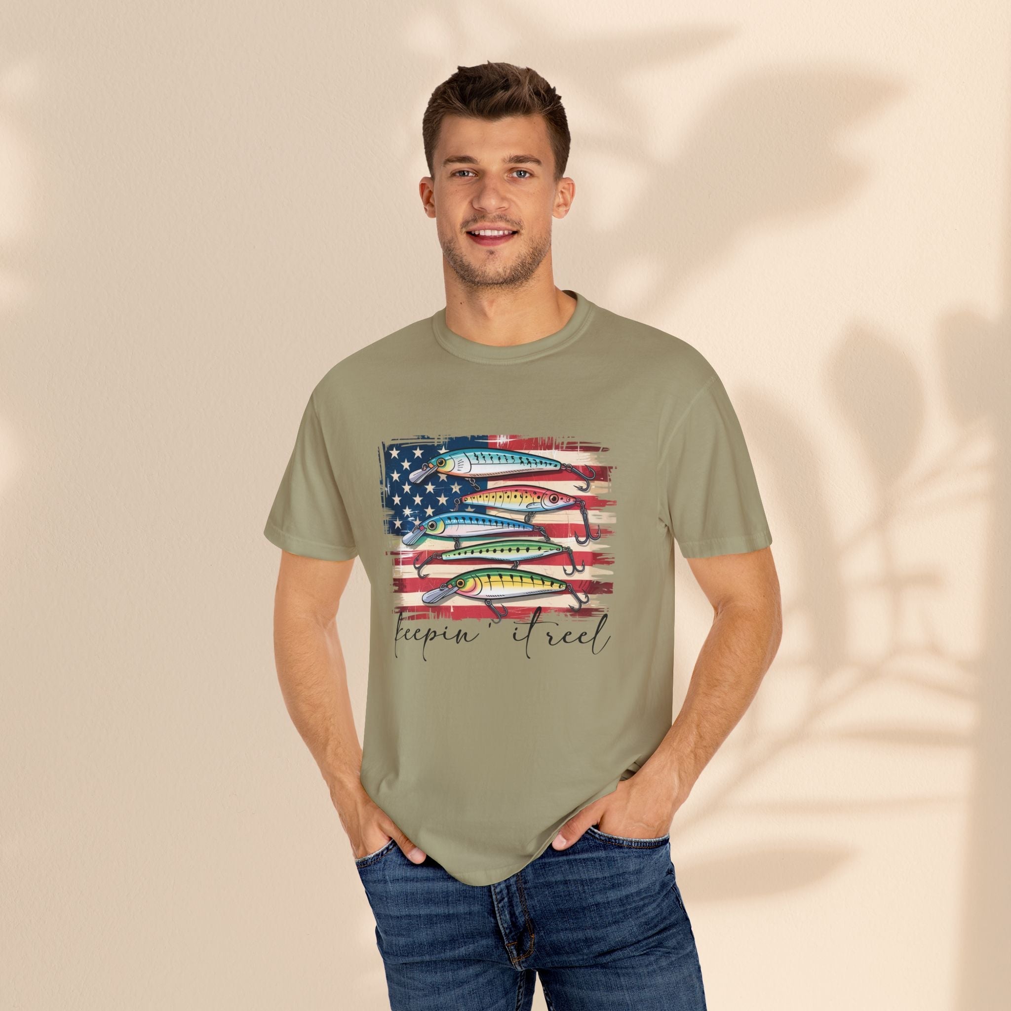 Fishing Enthusiast T-Shirt, Patriotic Angler Tee