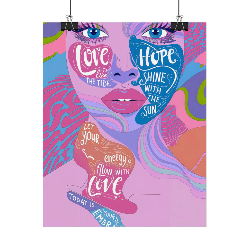 Inspirational Quote Rolled Posters - Colorful Love & Hope Design