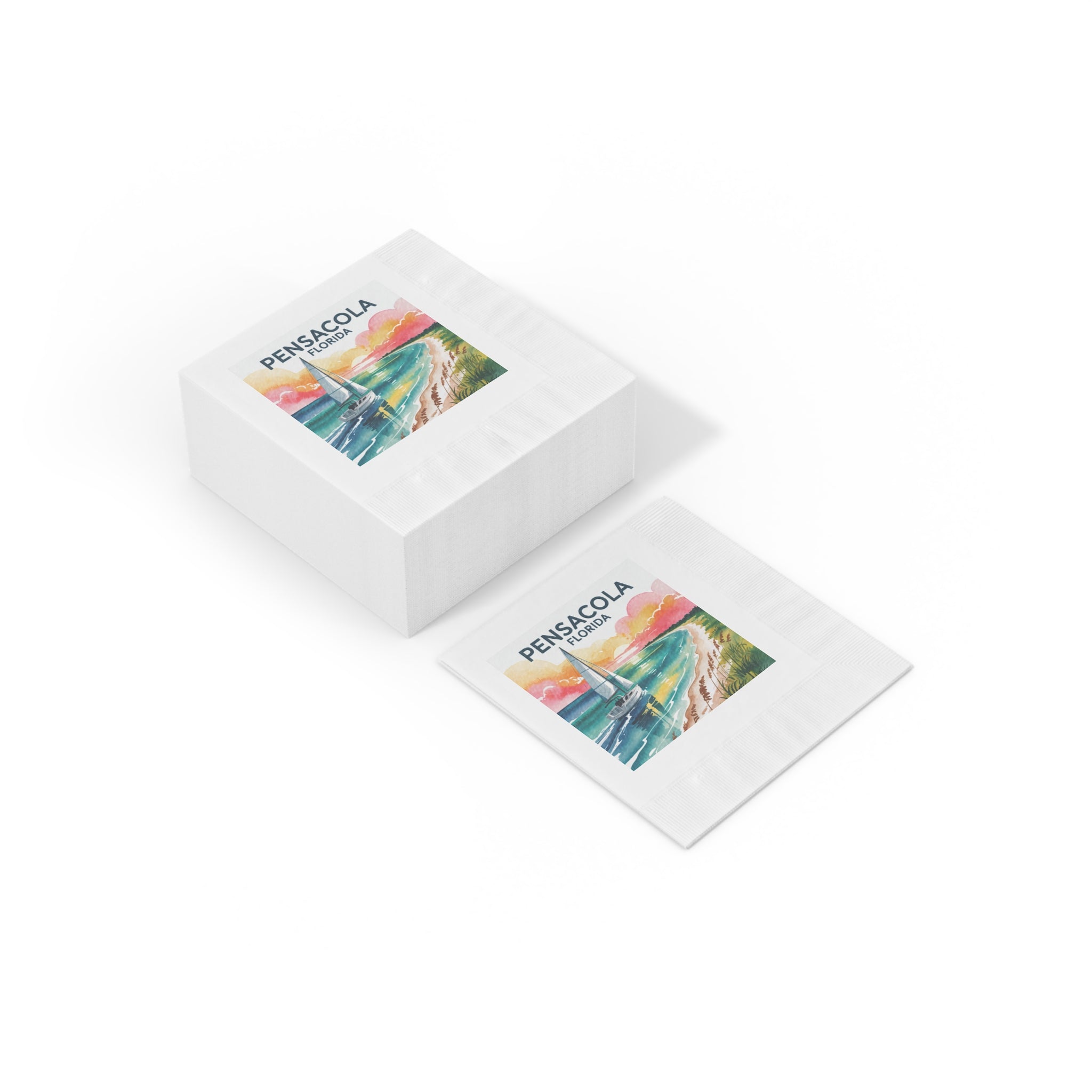Pensacola Florida Coined Napkins – Beach Vibes, Perfect for Parties