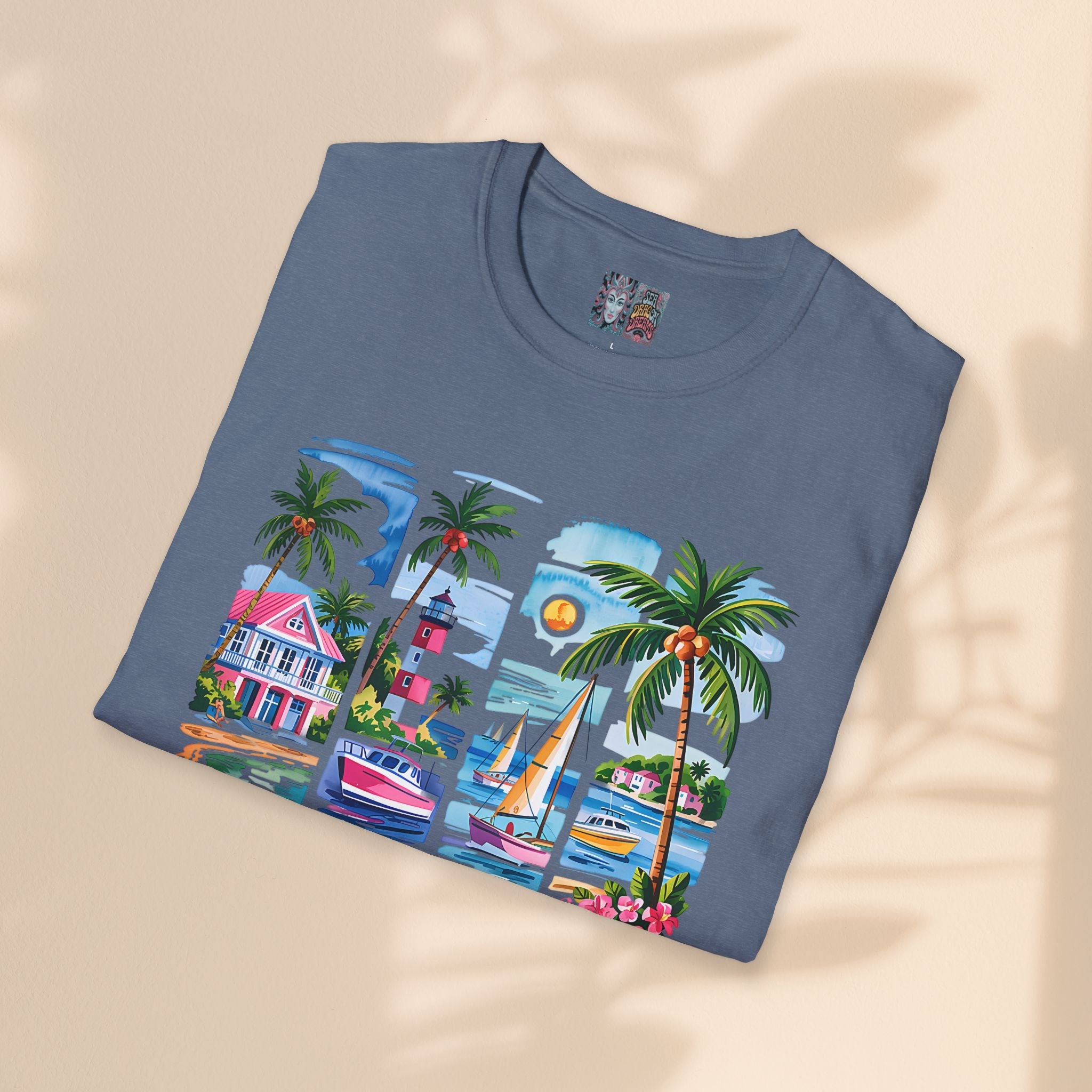 Brush Stroke Salty Soul Unisex Softstyle T-Shirt - Tropical Vibe Tee for Beach Lovers