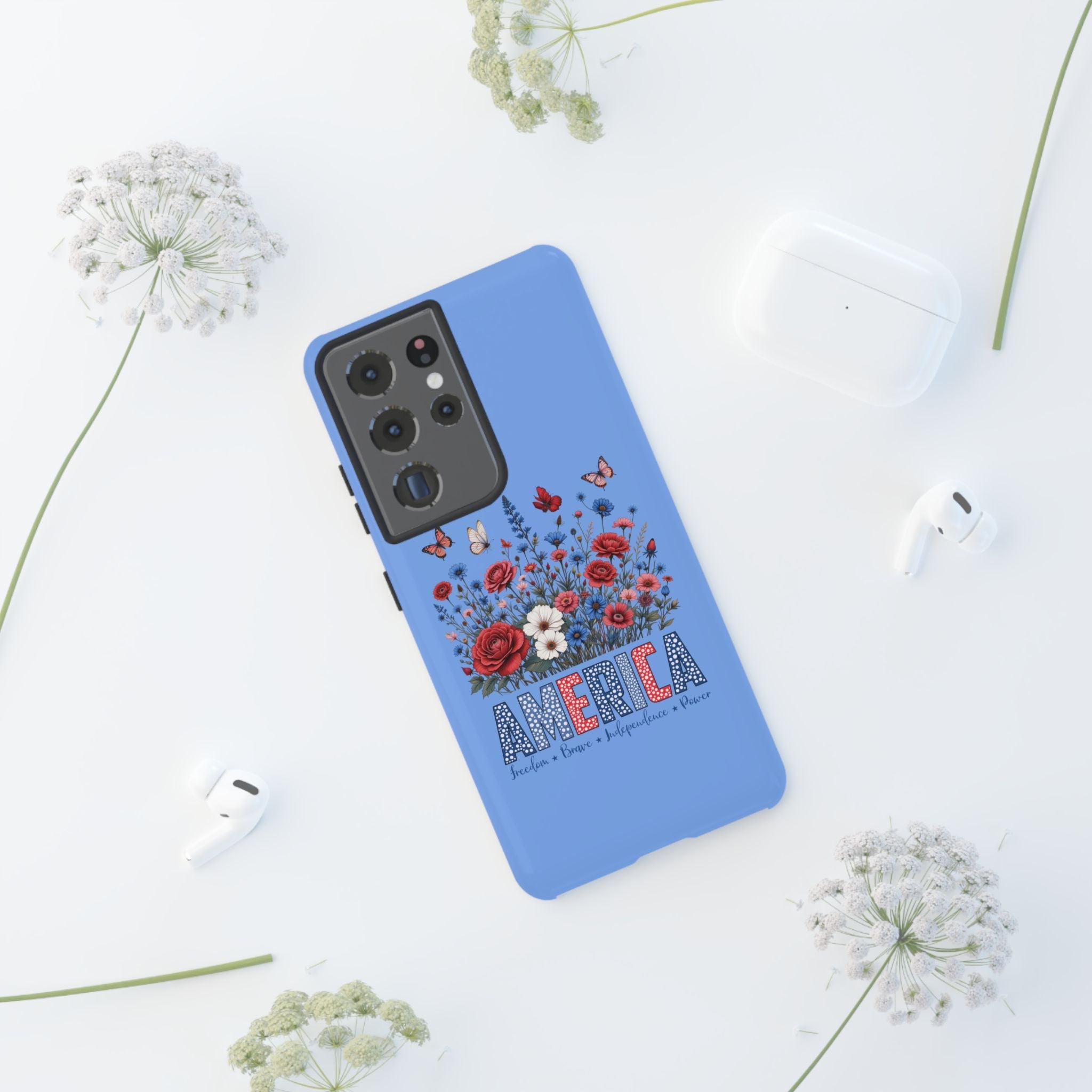 Floral America Phone Case - Tough Cases for Style & Protection