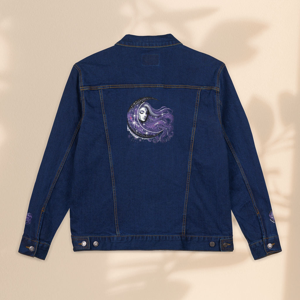 Moon Goddess Bohemian Embroidered Denim Jacket