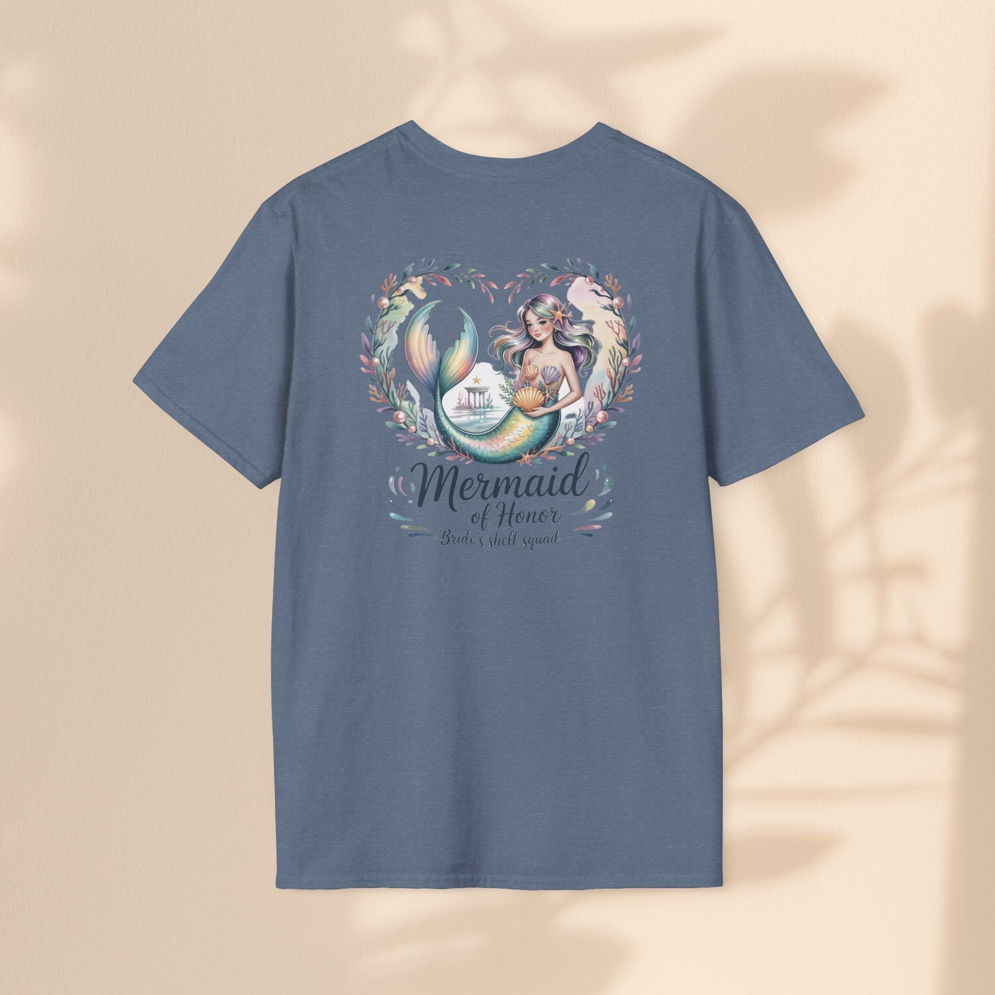 Maid of Honor Mermaid T-Shirt, Ocean Lover Tee, Beach Party Outfit, Gift for Sea Enthusiasts, Mermaid wedding tee