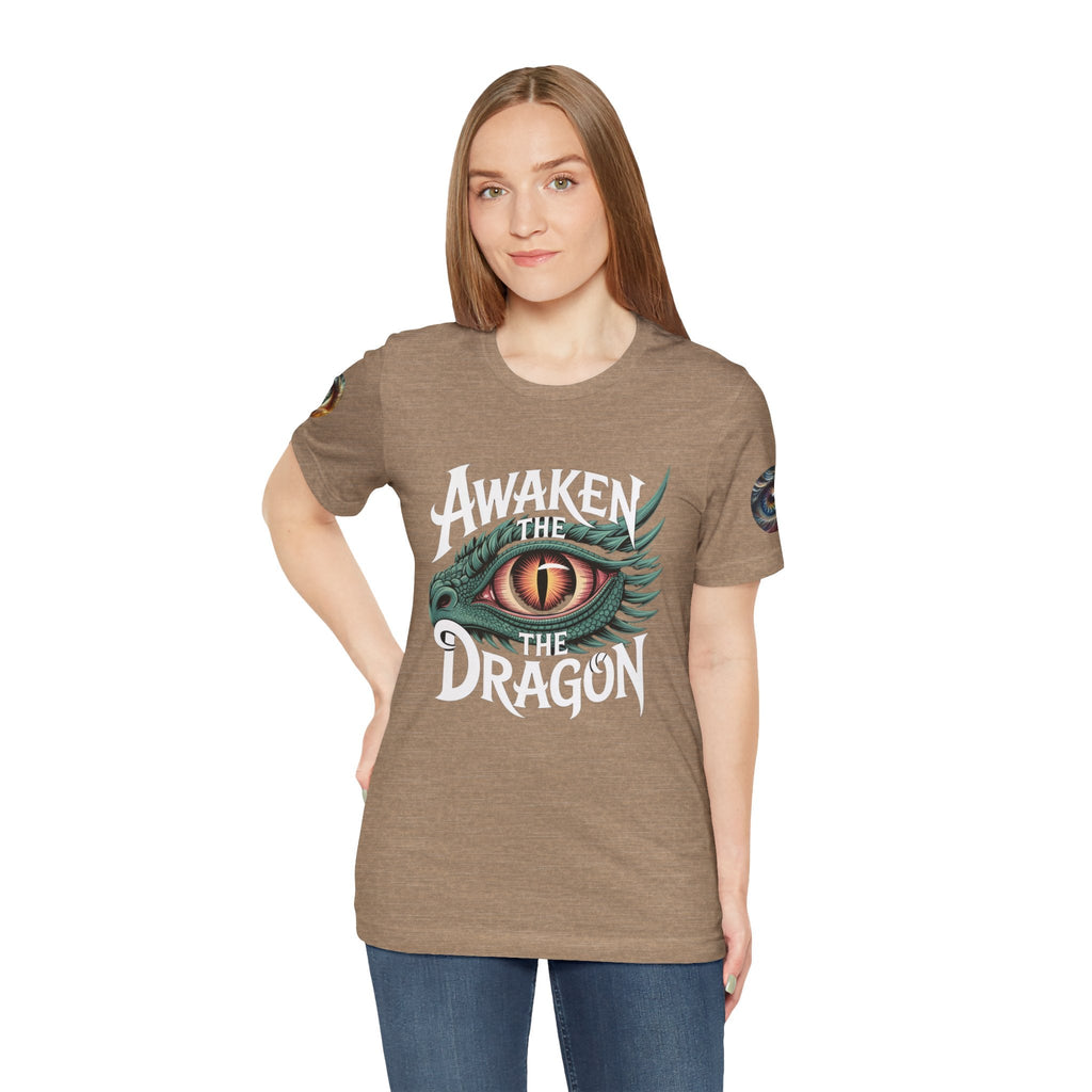 Fantasy Awaken The Dragon Graphic Tee, Unisex Short Sleeve Shirt, Gift for Dragon Lovers, Fantasy Fan Apparel