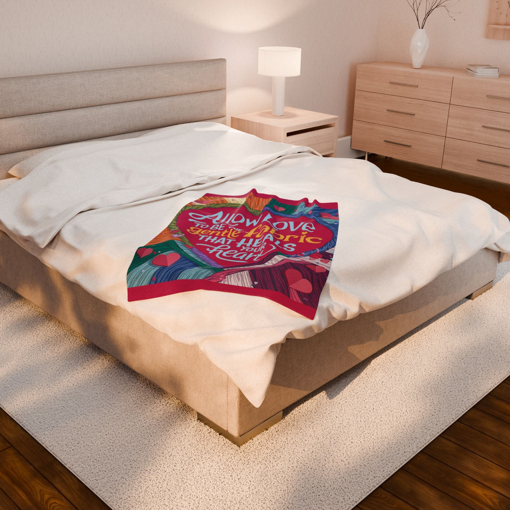Allow Love Plush Blanket - Heartwarming Velveteen Throw