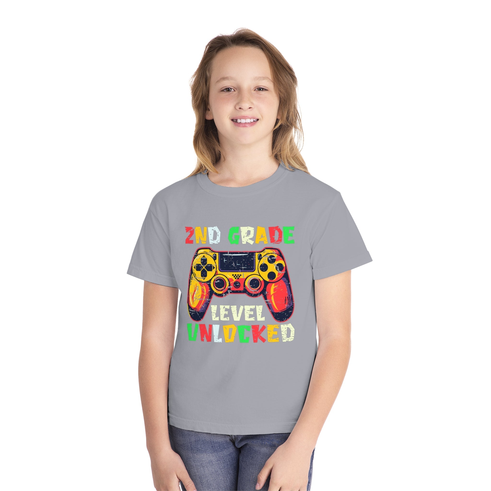 Gaming Graduation Youth Tee - 2nd Grade Level Unlocked
