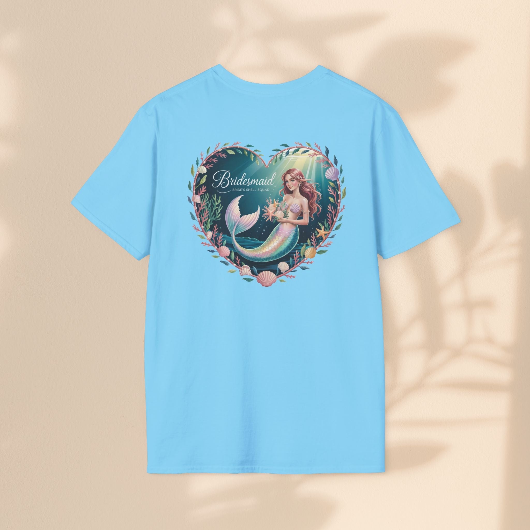 Bridesmaid Mermaid T-Shirt, Softstyle Unisex Tee, Wedding Party Gift, Beach Theme Shirt, Mermaid Lover Apparel, Bridesmaid Gift Idea