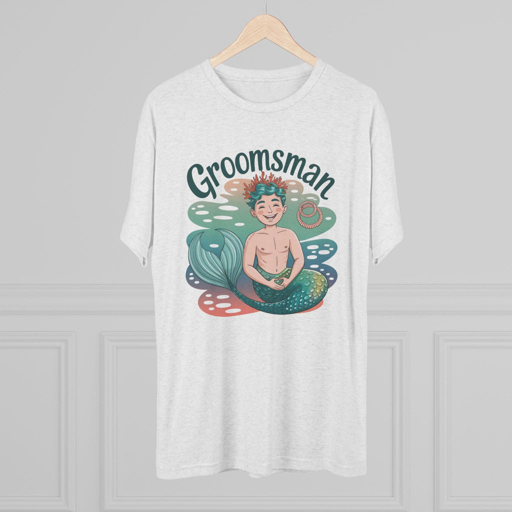 Merman Groomsman Tee, Fun Wedding Shirt, Unisex Crew Neck, Bachelorette Party Gift, Nautical Theme Apparel