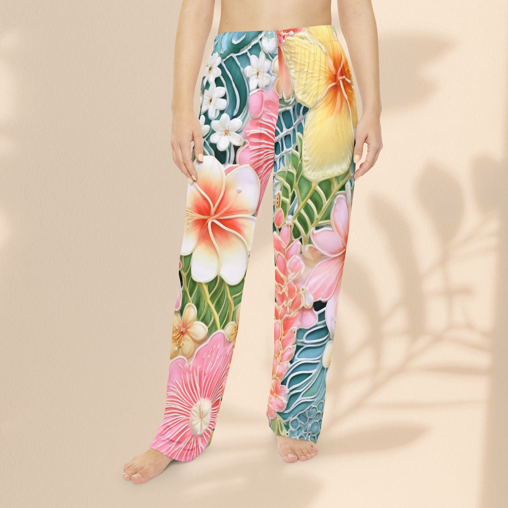 Hawaii Floral Women's Pajama Pants, Comfortable Sleepwear, Relaxation Clothing, Tropical Loungewear, Gift for Her, Summer Nightwear