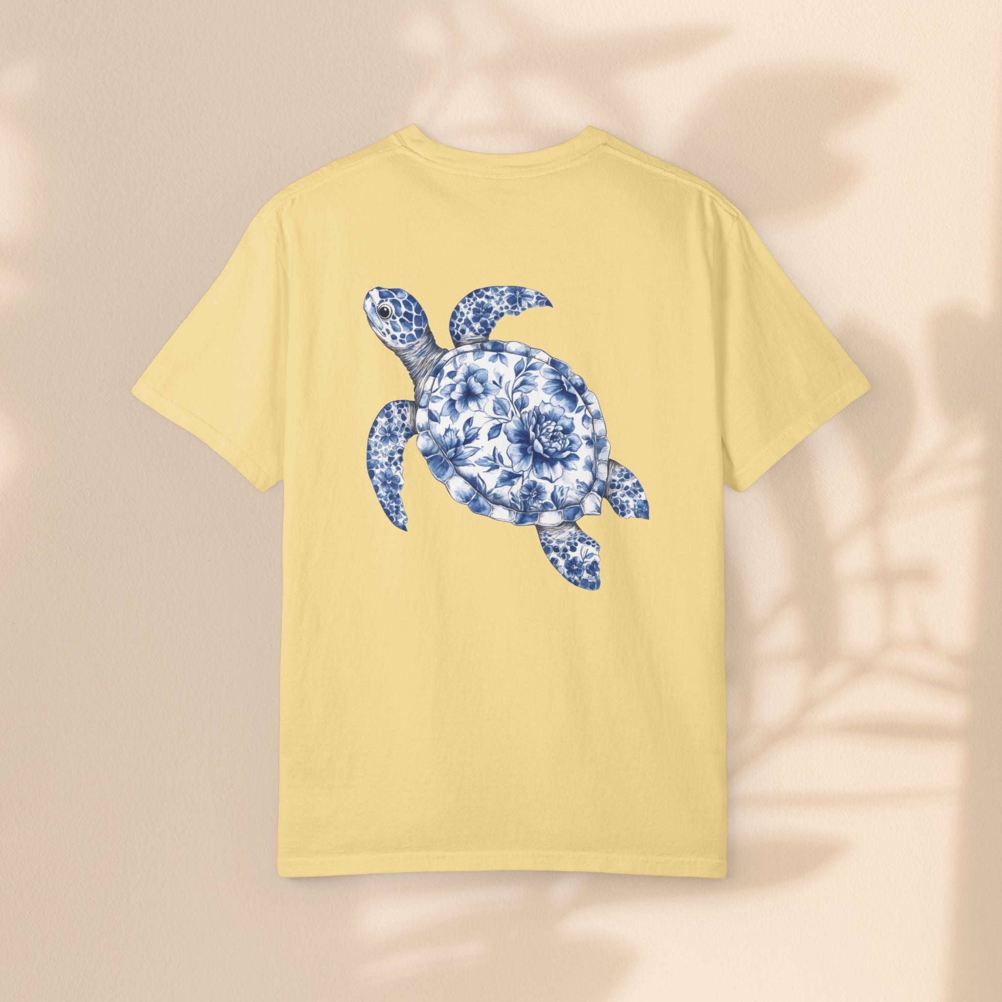 Blue Toile Turtle Unisex T-Shirt - Eco-Friendly Summer Style