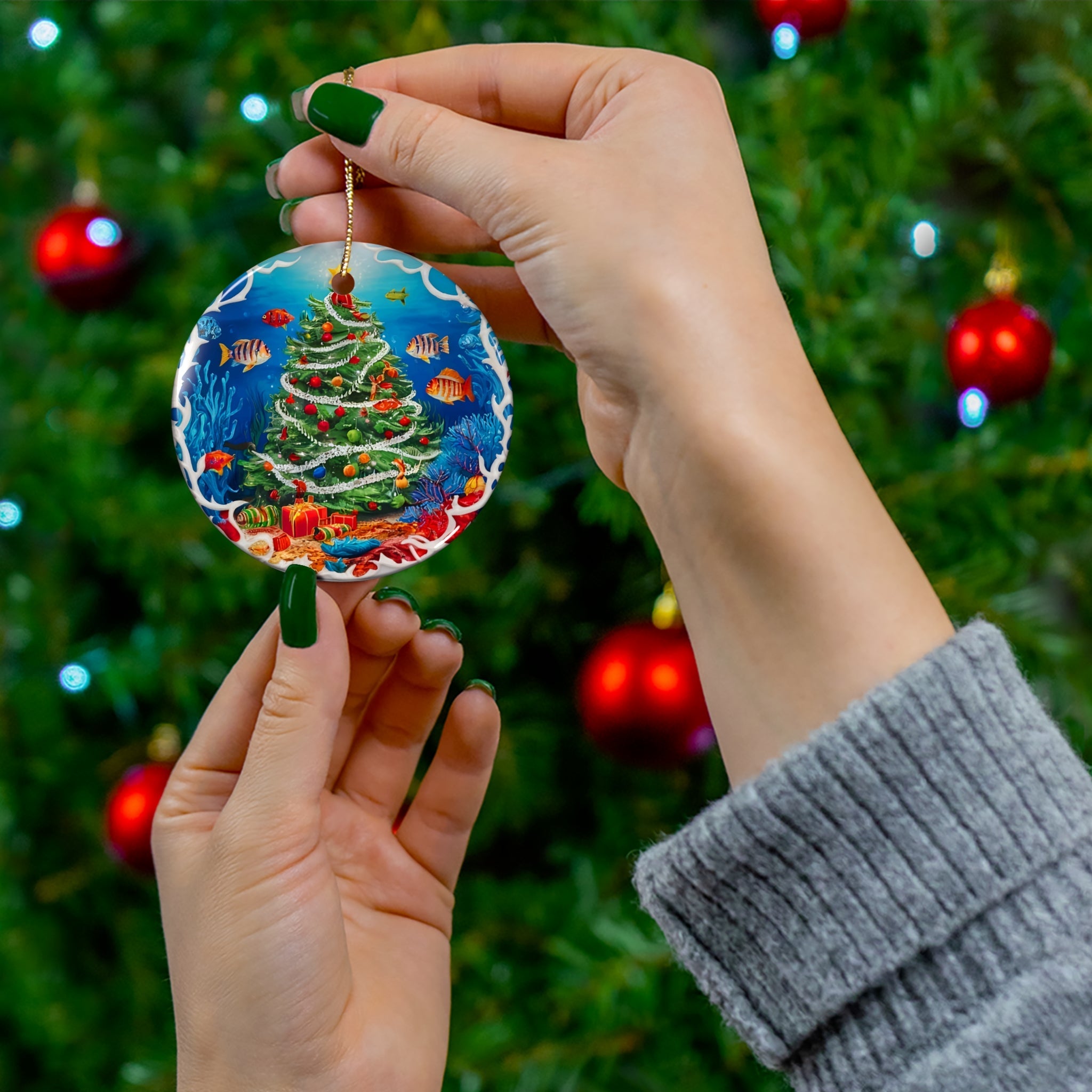 Ceramic Ornament - Ocean Christmas Tree